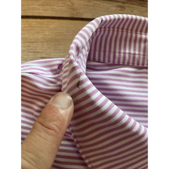 Peter Millar Shirt Mens Extra Large Purple Striped Summer Comfort Golf Polo XL - Picture 4 of 8